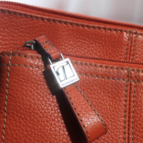 Tiganello Salmon Pebbled Leather Crossbody Bag, EUC - Picture 13 of 13